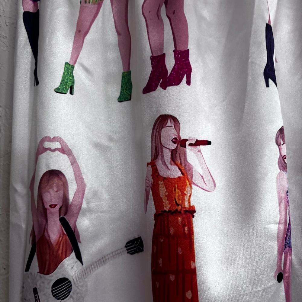 Eras Inspired Pop Star Satin‎ Lounge Pants Small 30” Inseam - Picture 2 of 8